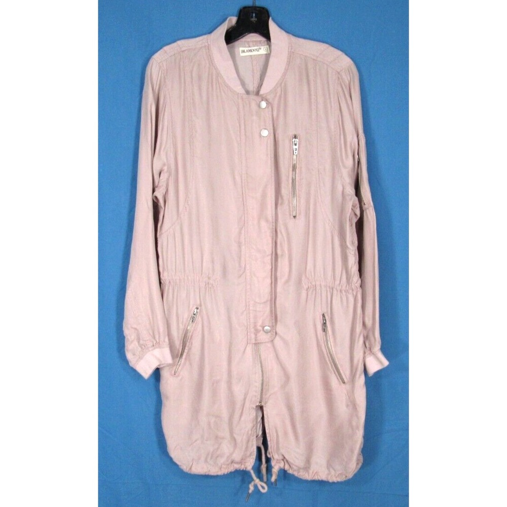 BLANK NYC Dusty Pink LIGHT SILKY TWILL Snap/Zip-Up JACKET TOP SHIRT TOPPER sz L